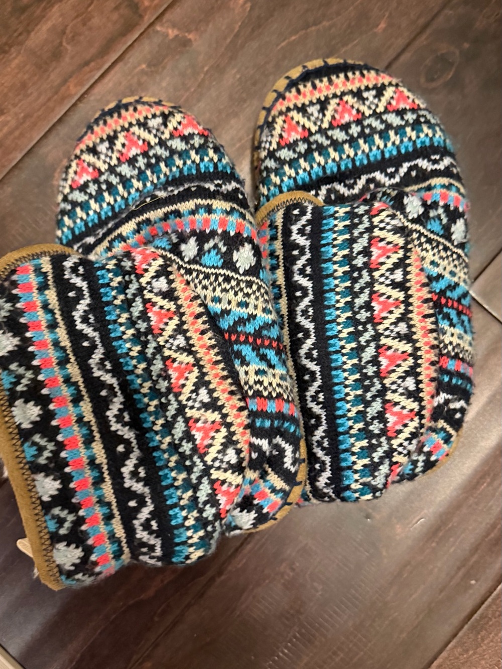 American Eagle Outfitters Kids Knit Slip-On Shoes - Black, Blue & Coral